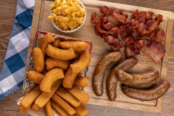 Mac-n-cheese, Hushpuppies, and cornsticks