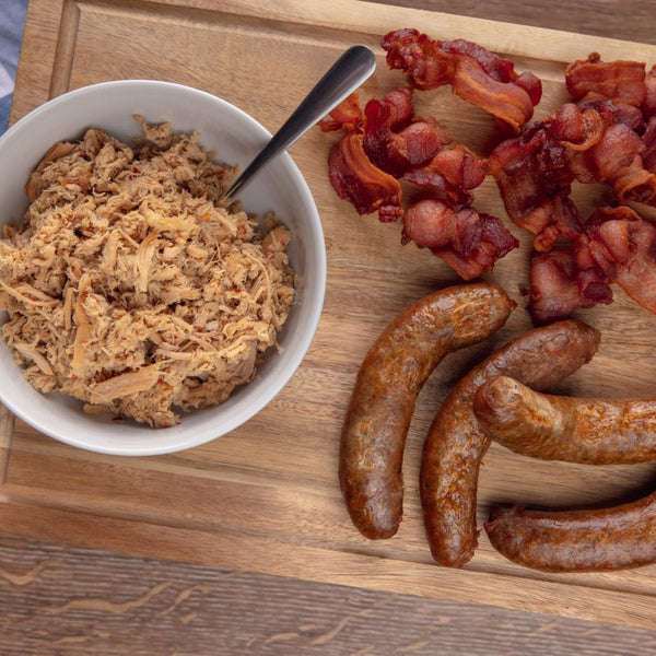 Bacon, Sausage links and whole-hog barbecue